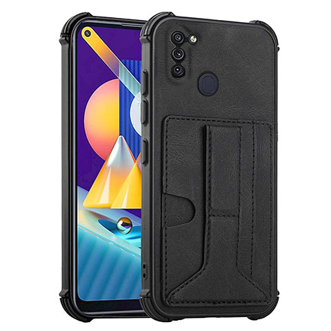 Funda Lujo Cuero Carcasa Y01B para Samsung Galaxy M11 Negro