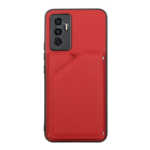 Funda Lujo Cuero Carcasa Y01B para Vivo V23e Rojo