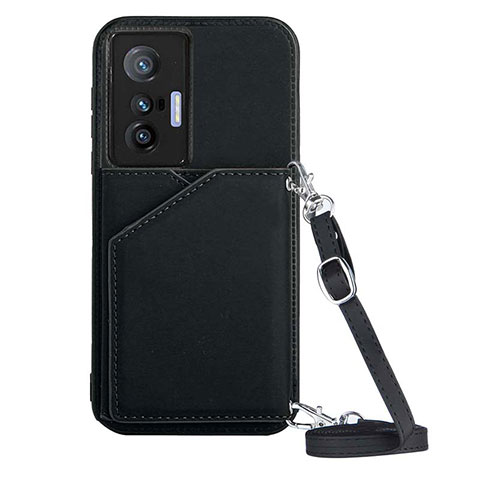 Funda Lujo Cuero Carcasa Y01B para Vivo X70t Negro