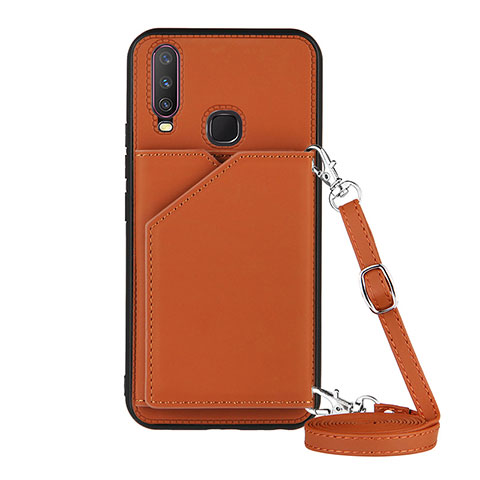 Funda Lujo Cuero Carcasa Y01B para Vivo Y11 Marron