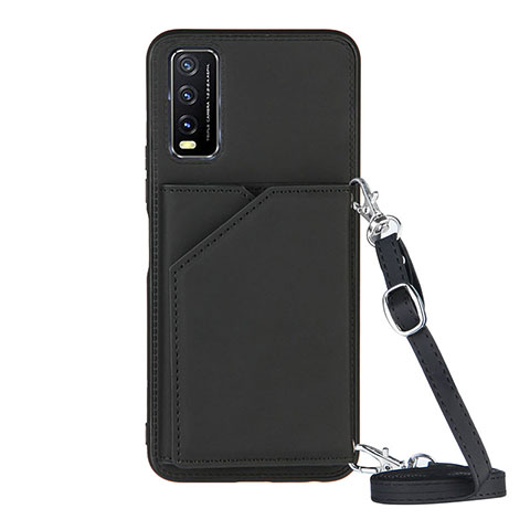 Funda Lujo Cuero Carcasa Y01B para Vivo Y12A Negro