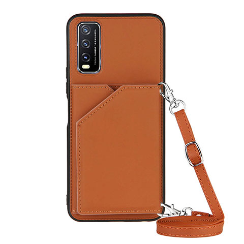 Funda Lujo Cuero Carcasa Y01B para Vivo Y20 (2021) Marron