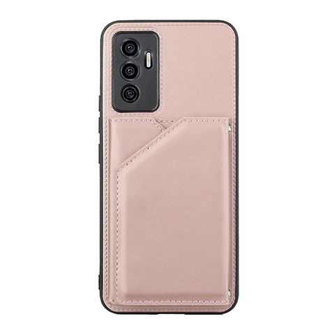 Funda Lujo Cuero Carcasa Y01B para Vivo Y75 4G Oro Rosa