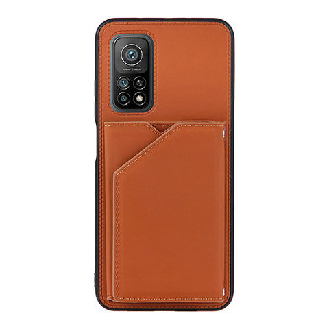 Funda Lujo Cuero Carcasa Y01B para Xiaomi Mi 10T 5G Marron