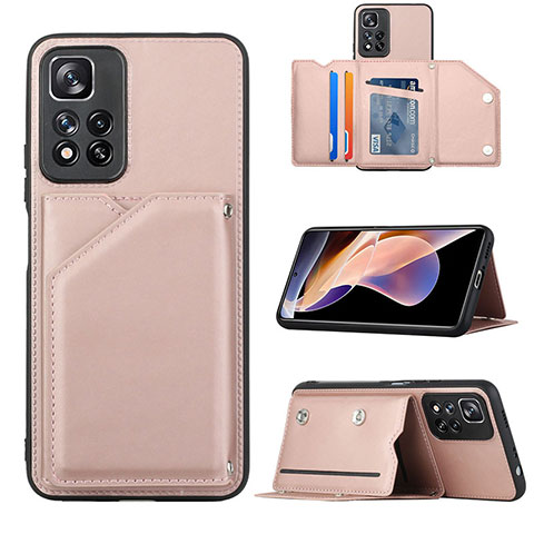 Funda Lujo Cuero Carcasa Y01B para Xiaomi Mi 11i 5G (2022) Oro Rosa