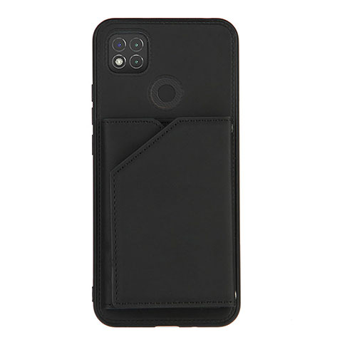 Funda Lujo Cuero Carcasa Y01B para Xiaomi Redmi 9 India Negro