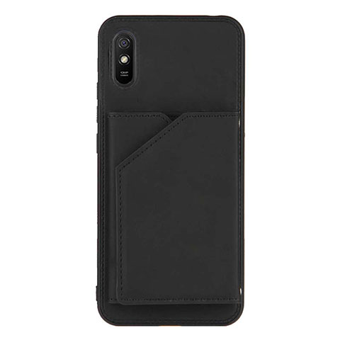 Funda Lujo Cuero Carcasa Y01B para Xiaomi Redmi 9A Negro