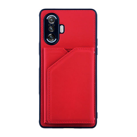 Funda Lujo Cuero Carcasa Y01B para Xiaomi Redmi K40 Gaming 5G Rojo