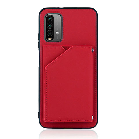 Funda Lujo Cuero Carcasa Y01B para Xiaomi Redmi Note 9 4G Rojo