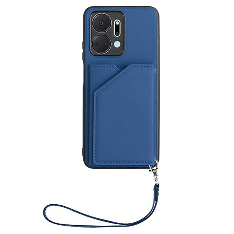 Funda Lujo Cuero Carcasa Y02B para Huawei Honor X7a Azul