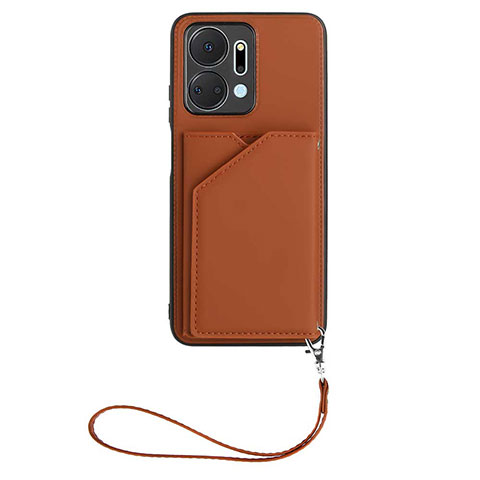 Funda Lujo Cuero Carcasa Y02B para Huawei Honor X7a Marron