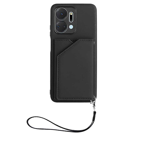 Funda Lujo Cuero Carcasa Y02B para Huawei Honor X7a Negro