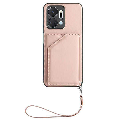 Funda Lujo Cuero Carcasa Y02B para Huawei Honor X7a Oro Rosa