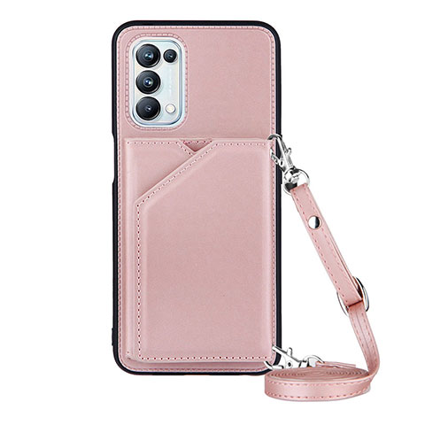 Funda Lujo Cuero Carcasa Y02B para OnePlus Nord N200 5G Oro Rosa