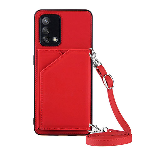 Funda Lujo Cuero Carcasa Y02B para Oppo F19 Rojo