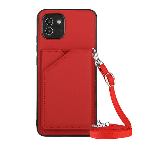 Funda Lujo Cuero Carcasa Y02B para Samsung Galaxy A03 Rojo