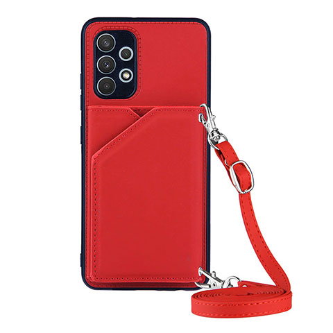Funda Lujo Cuero Carcasa Y02B para Samsung Galaxy A32 5G Rojo