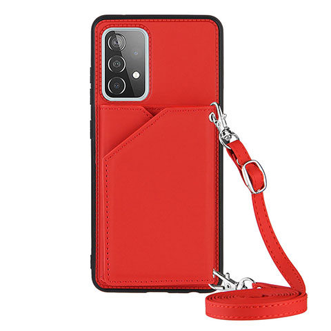 Funda Lujo Cuero Carcasa Y02B para Samsung Galaxy A52 4G Rojo