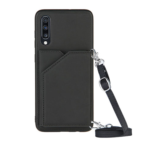 Funda Lujo Cuero Carcasa Y02B para Samsung Galaxy A70 Negro