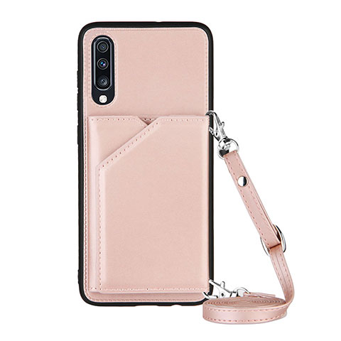 Funda Lujo Cuero Carcasa Y02B para Samsung Galaxy A70S Oro Rosa