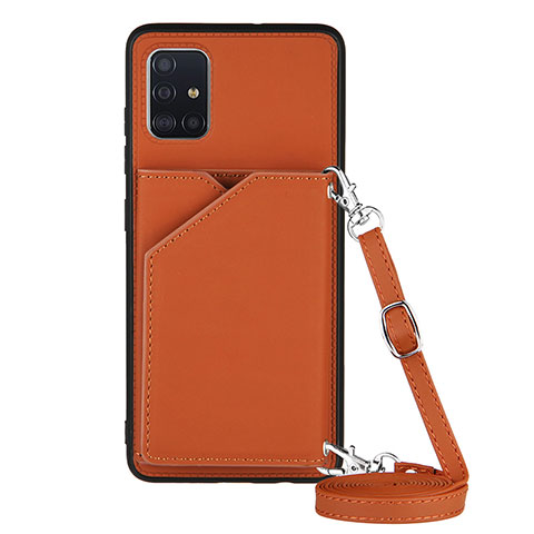 Funda Lujo Cuero Carcasa Y02B para Samsung Galaxy A71 4G A715 Marron