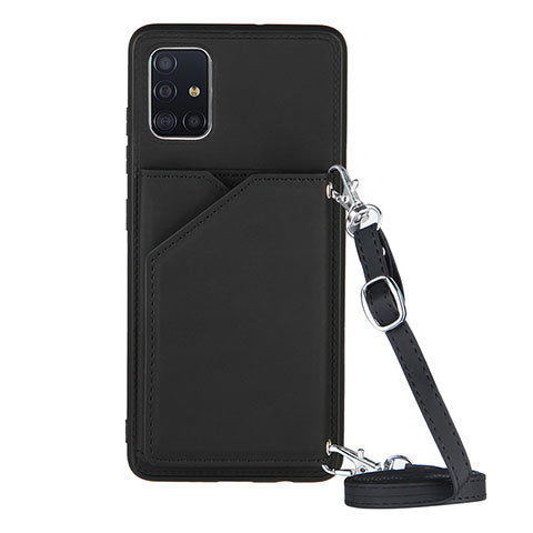 Funda Lujo Cuero Carcasa Y02B para Samsung Galaxy A71 4G A715 Negro