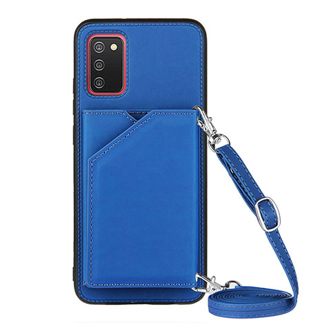 Funda Lujo Cuero Carcasa Y02B para Samsung Galaxy M02s Azul