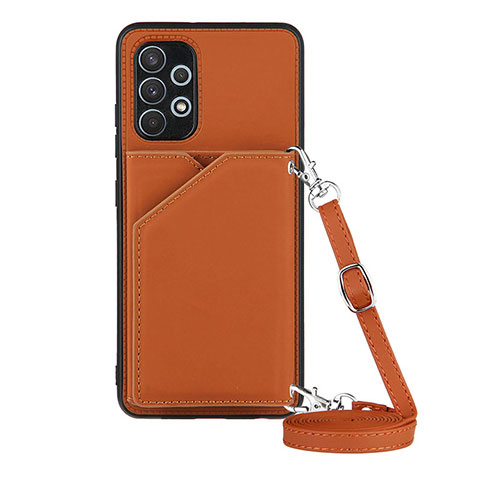 Funda Lujo Cuero Carcasa Y02B para Samsung Galaxy M32 5G Marron