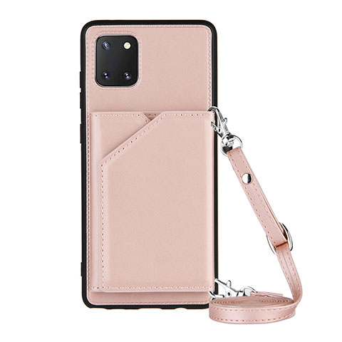 Funda Lujo Cuero Carcasa Y02B para Samsung Galaxy M60s Oro Rosa