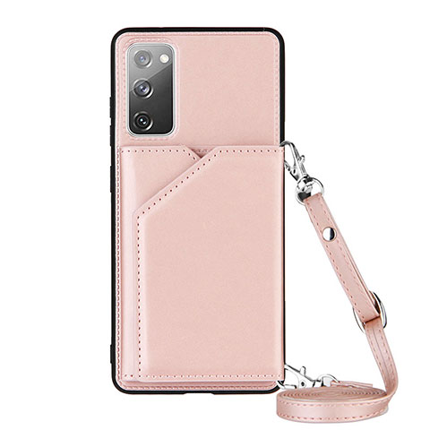 Funda Lujo Cuero Carcasa Y02B para Samsung Galaxy S20 FE 4G Oro Rosa