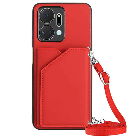 Funda Lujo Cuero Carcasa Y03B para Huawei Honor X7a Rojo