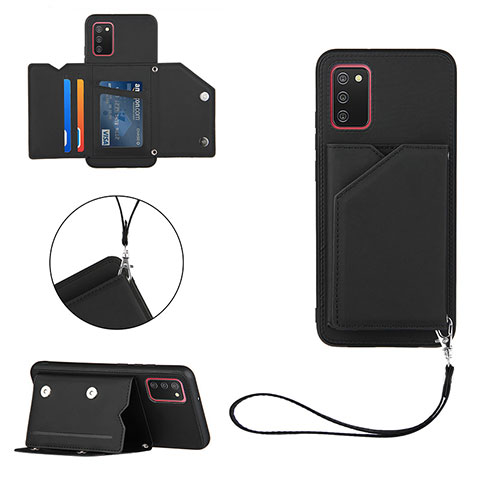 Funda Lujo Cuero Carcasa Y03B para Samsung Galaxy A03s Negro