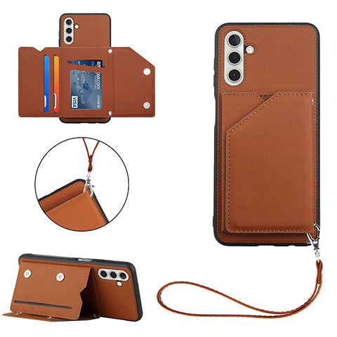 Funda Lujo Cuero Carcasa Y03B para Samsung Galaxy A04s Marron