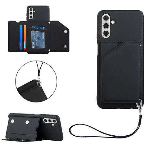 Funda Lujo Cuero Carcasa Y03B para Samsung Galaxy A04s Negro