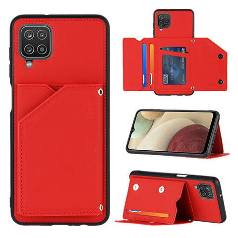 Funda Lujo Cuero Carcasa Y03B para Samsung Galaxy A12 5G Rojo