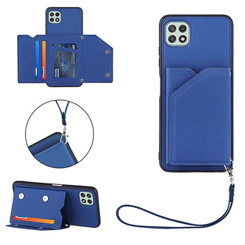 Funda Lujo Cuero Carcasa Y03B para Samsung Galaxy A22 5G Azul