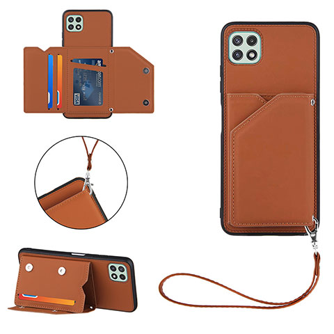 Funda Lujo Cuero Carcasa Y03B para Samsung Galaxy A22 5G Marron