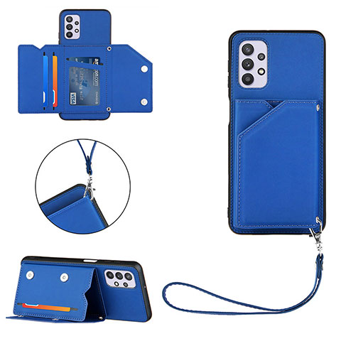 Funda Lujo Cuero Carcasa Y03B para Samsung Galaxy A32 4G Azul