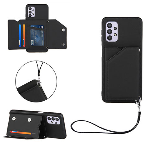 Funda Lujo Cuero Carcasa Y03B para Samsung Galaxy A32 4G Negro