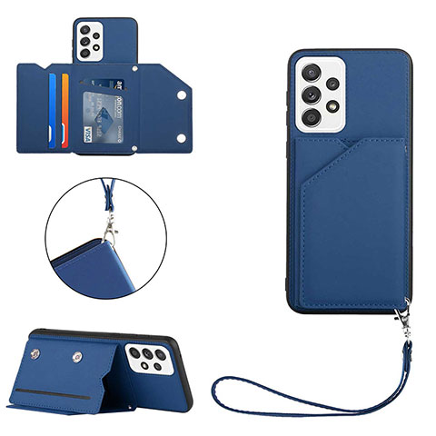 Funda Lujo Cuero Carcasa Y03B para Samsung Galaxy A33 5G Azul