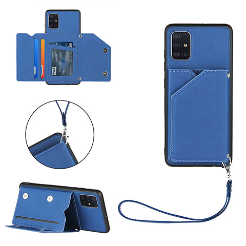 Funda Lujo Cuero Carcasa Y03B para Samsung Galaxy A51 4G Azul