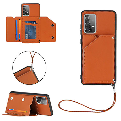 Funda Lujo Cuero Carcasa Y03B para Samsung Galaxy A52 5G Marron