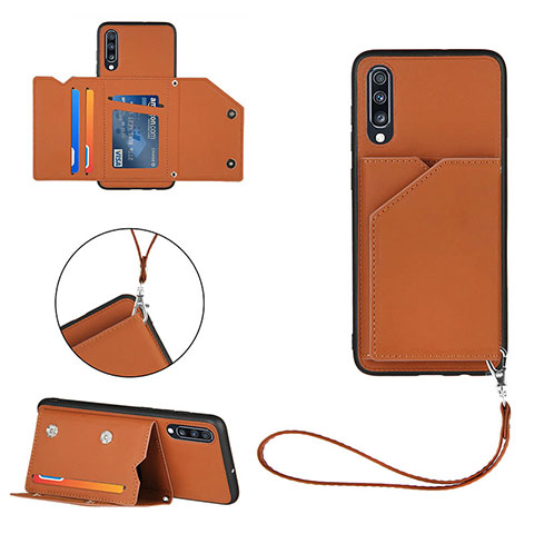 Funda Lujo Cuero Carcasa Y03B para Samsung Galaxy A70S Marron