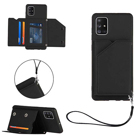 Funda Lujo Cuero Carcasa Y03B para Samsung Galaxy A71 4G A715 Negro