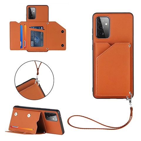 Funda Lujo Cuero Carcasa Y03B para Samsung Galaxy A72 4G Marron