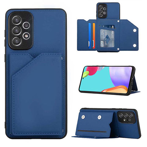 Funda Lujo Cuero Carcasa Y03B para Samsung Galaxy A73 5G Azul