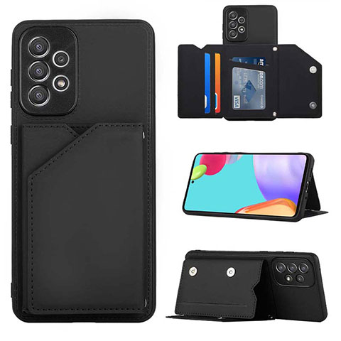 Funda Lujo Cuero Carcasa Y03B para Samsung Galaxy A73 5G Negro