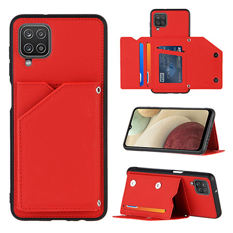 Funda Lujo Cuero Carcasa Y03B para Samsung Galaxy F12 Rojo