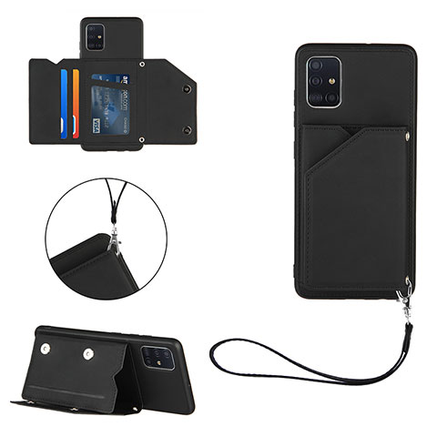 Funda Lujo Cuero Carcasa Y03B para Samsung Galaxy M40S Negro