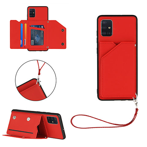 Funda Lujo Cuero Carcasa Y03B para Samsung Galaxy M40S Rojo